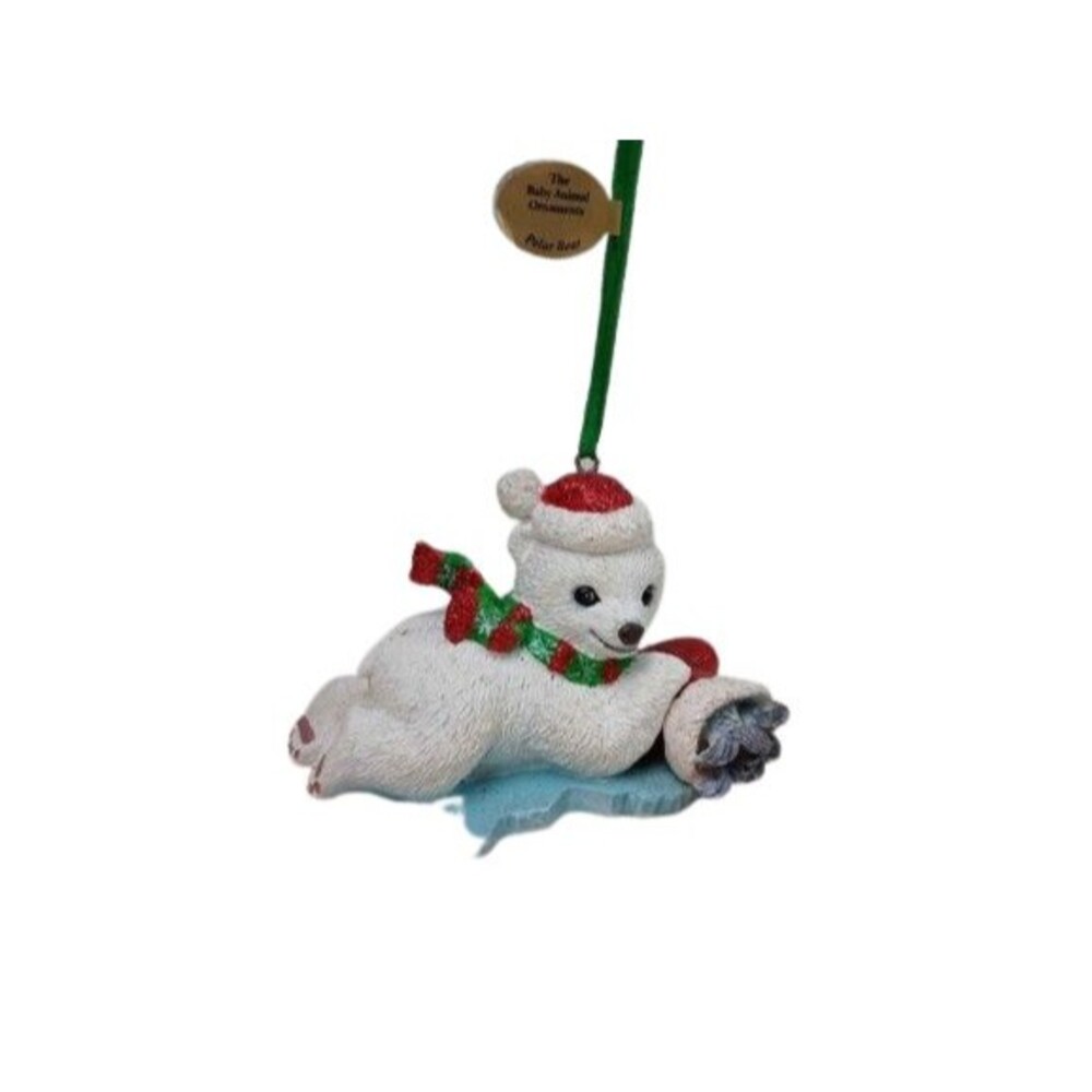 The Danbury Mint Christmas Baby Animal Ornament Collection Polar Bear